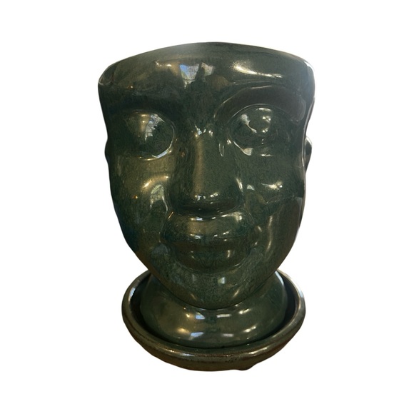 ceramic head planter world Menagerie Boho 3D Head Planter Flower Pot W/tray - Picture 1 of 10